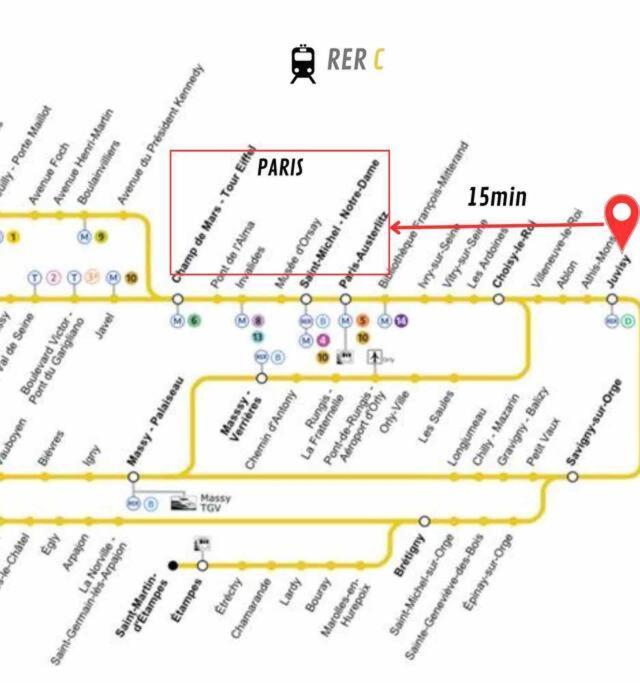 Superbe Appart Entier Au Pied De La Gare Rer, A 15 Min De Paris & Orly Juvisy-sur-Orge Extérieur photo